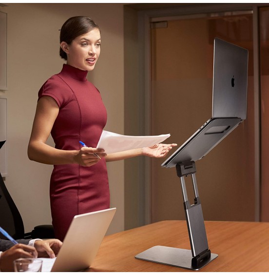 Ergonomic Laptop stand for desk, Adjustable height up to 20", Laptop riser computer stand for laptop, Portable laptop stands, Fits MacBook, Laptops 10 15 17 inches, Laptop holder and Laptop desk stand